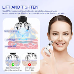 Facial EMS Roller Massager Face Vibration Massage Roller Face Lifting V-Line Chin Slimmer Skin Tightening Massager Skin Care