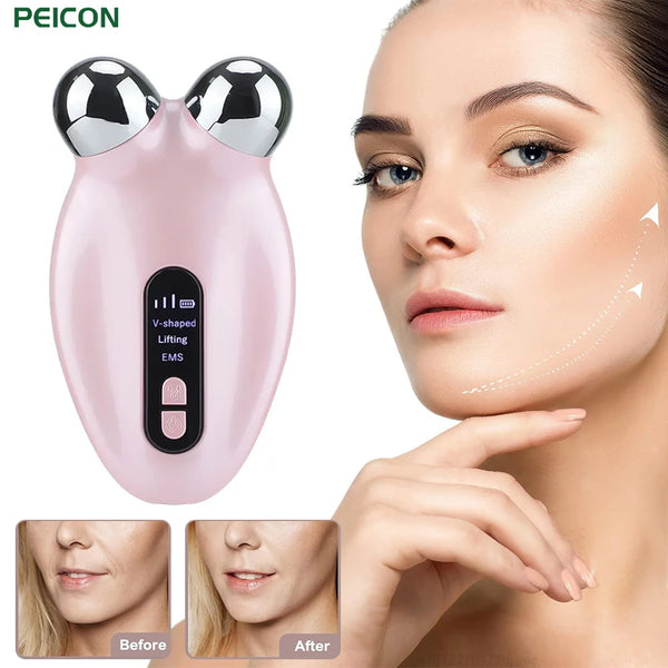 Facial Massager EMS Microcurrent Roller Massage for Face Lifting Skin Tighten Wrinkle Removal Electric Massage Beauty Devices