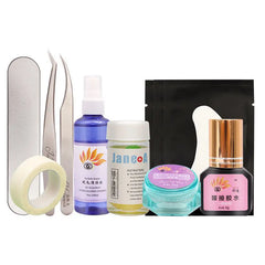 False Eyelash Extension Training Kit Practice Model Head Eye Pads Tweezers Glue Ring Brush Grafting Eyelash Tools Kit