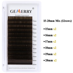 GEMERRY Colored Easy Fan Lashes Russian Volume False Eyelashes Faux Mink Blooming Fans Green/Pink/Brown Colored Lashes Supplies