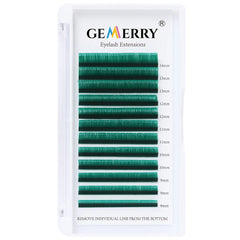 GEMERRY Colored Easy Fan Lashes Russian Volume False Eyelashes Faux Mink Blooming Fans Green/Pink/Brown Colored Lashes Supplies