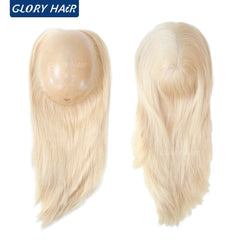 GLORYHAIR - TP22INJ Chinese Remy Human Hair Topper Straight Hairpieces for Women Injected Poly Skin Women Toupee