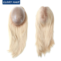 GLORYHAIR - TP22INJ Chinese Remy Human Hair Topper Straight Hairpieces for Women Injected Poly Skin Women Toupee