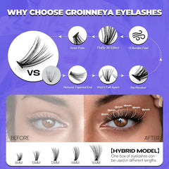 GROINNEYA Cluster Lashes Natural Eyelash extension Volume Individual Lashes Mixed Tray Faux Mink Lashes Cilias Makeup