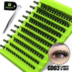 GROINNEYA Cluster Lashes Natural Eyelash extension Volume Individual Lashes Mixed Tray Faux Mink Lashes Cilias Makeup