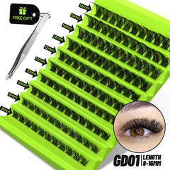 GROINNEYA Cluster Lashes Natural Eyelash extension Volume Individual Lashes Mixed Tray Faux Mink Lashes Cilias Makeup