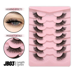 GROINNEYA Half Eye Lashes 5/10 Pairs False Eyelashes Natural  Faux Mink Lashes Cat Eye Lashes Wispy Fluffy Eyelash Extension