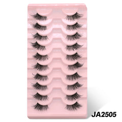 GROINNEYA Half Eye Lashes 5/10 Pairs False Eyelashes Natural  Faux Mink Lashes Cat Eye Lashes Wispy Fluffy Eyelash Extension