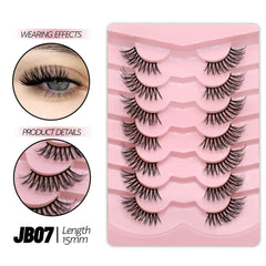 GROINNEYA Half Eye Lashes 5/10 Pairs False Eyelashes Natural  Faux Mink Lashes Cat Eye Lashes Wispy Fluffy Eyelash Extension