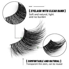 GROINNEYA Half Eye Lashes 5/10 Pairs False Eyelashes Natural  Faux Mink Lashes Cat Eye Lashes Wispy Fluffy Eyelash Extension