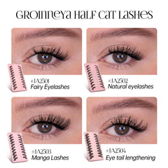 GROINNEYA Half Eye Lashes 5/10 Pairs False Eyelashes Natural  Faux Mink Lashes Cat Eye Lashes Wispy Fluffy Eyelash Extension