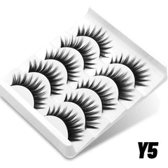 GROINNEYA Half Eye Lashes 5/10 Pairs False Eyelashes Natural  Faux Mink Lashes Cat Eye Lashes Wispy Fluffy Eyelash Extension