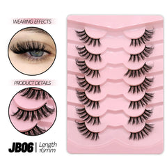 GROINNEYA Half Eye Lashes 5/10 Pairs False Eyelashes Natural  Faux Mink Lashes Cat Eye Lashes Wispy Fluffy Eyelash Extension