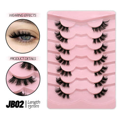 GROINNEYA Half Eye Lashes 5/10 Pairs False Eyelashes Natural  Faux Mink Lashes Cat Eye Lashes Wispy Fluffy Eyelash Extension