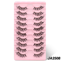 GROINNEYA Half Eye Lashes 5/10 Pairs False Eyelashes Natural  Faux Mink Lashes Cat Eye Lashes Wispy Fluffy Eyelash Extension