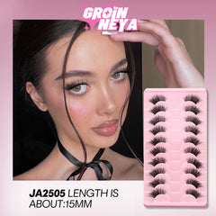 GROINNEYA Half Eye Lashes 5/10 Pairs False Eyelashes Natural  Faux Mink Lashes Cat Eye Lashes Wispy Fluffy Eyelash Extension