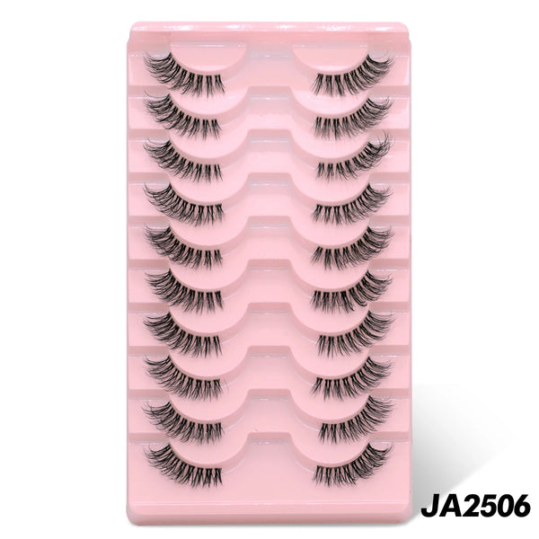 GROINNEYA Half Eye Lashes 5/10 Pairs False Eyelashes Natural  Faux Mink Lashes Cat Eye Lashes Wispy Fluffy Eyelash Extension