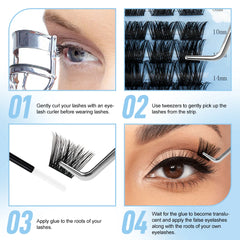 DIY Clusters Eyelash Extension Mix Individual Lashes Volume Natural Segmented Eyelash Bundles Makeup Supplies