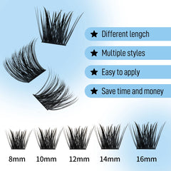 DIY Clusters Eyelash Extension Mix Individual Lashes Volume Natural Segmented Eyelash Bundles Makeup Supplies