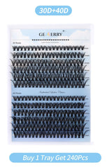 Gemerry DIY Lashes Extension Kit With 240 PCS Lash Clusters Lash Bond And Seal Lash Glue Remover And Lash Tweezers