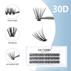 Gemerry Individual Cluster Lashes 30D DIY Eyelash Extensions 60pcs Lash Clusters Premade Volume Lashes Professional Makeup Tools