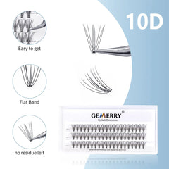 Gemerry Individual Cluster Lashes 30D DIY Eyelash Extensions 60pcs Lash Clusters Premade Volume Lashes Professional Makeup Tools