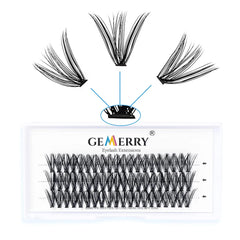 Gemerry Individual Cluster Lashes 30D DIY Eyelash Extensions 60pcs Lash Clusters Premade Volume Lashes Professional Makeup Tools