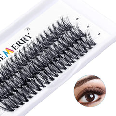 Gemerry Individual Cluster Lashes 30D DIY Eyelash Extensions 60pcs Lash Clusters Premade Volume Lashes Professional Makeup Tools