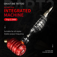 Ghost Axe Professional Mast Tattoo Machine Aluminum Alloy Rotary Motor Hybrid  Tattoo Pen Coreless Motor RCA Cord Tattoo Gun