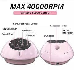 40000RPM Nail Drill Machine With HD Display Manicure Machine New Upgrade Electric Nail File With Cutter Nail Art Salon Tools