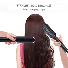 Hair brush hot air comb straightening dryer styler air hot air brush flat iron hair straightener brush