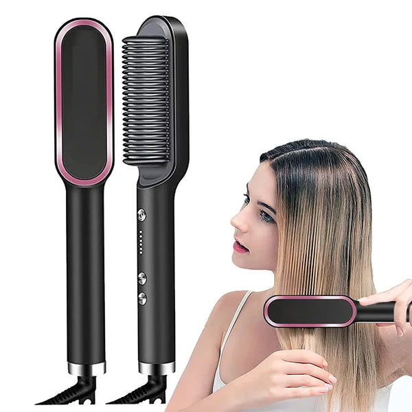 Hair brush hot air comb straightening dryer styler air hot air brush flat iron hair straightener brush