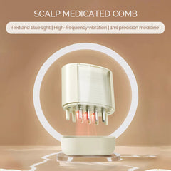 Head Scalp Massager 5ML Medicine Liquid Oil Applicator Anti-hair Loss Promote Hair Growth Light Therapy Vibration Massage Comb