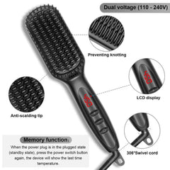 Heating Straightening Comb Hair Straightener Brush Men Quick Beard Straightener Brush Beard Comb Styling Iron Smoothing Comb