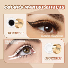 Eyeliner Waterproof Eyeliner Gel Makeup Cosmetic Gel Eye Liner With Brush 24 Hours Long-lasting  Eye Liner Kit