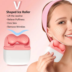 Ice Roller For Face Cold Compress Therapy Massager Pain Relief Skin Rejuvenation V Shape Beauty Care Skin Cooling Massage Roller