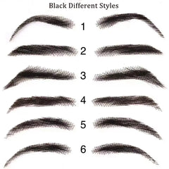 Imitate #4 Brown Eyebrows For Women Wave Style Eyebows Transparent Lace Human Hair Fake Eyebrows Artificial Handtied Lace Base