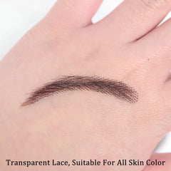 Imitate #4 Brown Eyebrows For Women Wave Style Eyebows Transparent Lace Human Hair Fake Eyebrows Artificial Handtied Lace Base