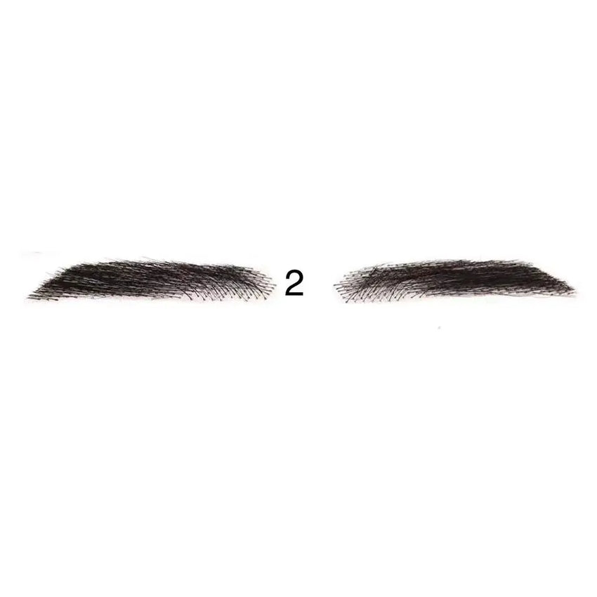 Imitate #4 Brown Eyebrows For Women Wave Style Eyebows Transparent Lace Human Hair Fake Eyebrows Artificial Handtied Lace Base