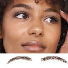 Imitate #4 Brown Eyebrows For Women Wave Style Eyebows Transparent Lace Human Hair Fake Eyebrows Artificial Handtied Lace Base