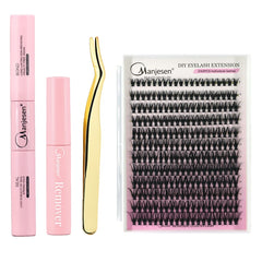 Individual Lash Extension Kit Bond and Seal Glue Tweezers Applicator  Remover Natural Eyelashes Clusters Makeup Tools