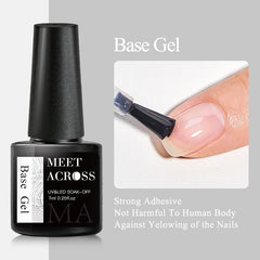 MEET ACROSS 7ml Clear Non Stick Hand Solid Extension Nail Gel Polish Carving Flower Nail Art Building UV Gel Acrylic Varnish