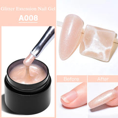 MEET ACROSS 7ml Clear Non Stick Hand Solid Extension Nail Gel Polish Carving Flower Nail Art Building UV Gel Acrylic Varnish