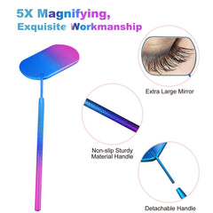 Magnifying Eyelash Mirror Beauty Make up Stainless Steel Long Handle Mirror Checking False Eyelashes Tools Extension Makeup Tool