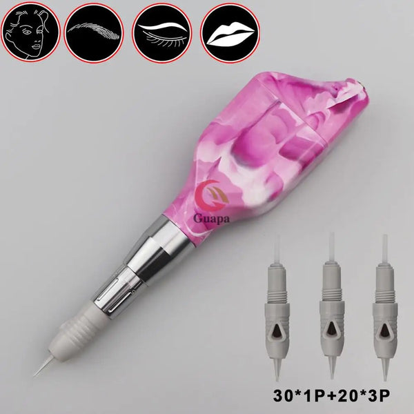 Marble Wireless Microblading Machine Pen Eyebrow Permanent Makeup Tattoo Gun with LED Display Speed for Ombre Powder Brows