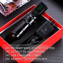 Mummy Anubis Wireless Tattoo Machine Adjustable Stroke Length 2.2-4.2mm Replaceable Battery Tattoo Pen Powerful Motor Body Art