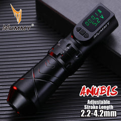 Mummy Anubis Wireless Tattoo Machine Adjustable Stroke Length 2.2-4.2mm Replaceable Battery Tattoo Pen Powerful Motor Body Art