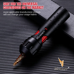 Mummy Pharaoh Wireless Tattoo Machine With Adjustable Stroke Length 2.5-4.0mm Customized Swiss Motor Low Noise Tattoo Pen