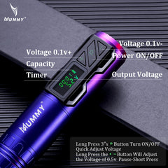 Mummy Wireless Tattoo Pen 2200Mah High Capacity Battery Rotary Tattoo Machine Powerful Motor For Liner And Shader Low Noise