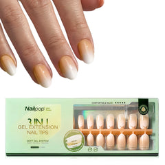 3 in 1 French Tip Nails Pre-Colored Quick and Easy Press on Nails Full Cover Fake Nails with Designs DIY Nail Extensions